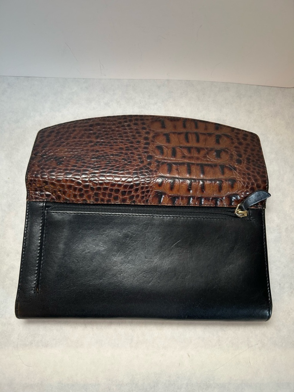 Brahmin Tuscan Two-tone Leather Tri-fold Checkbook Wallet w/Removable Cover EUC - Picture 7 of 15